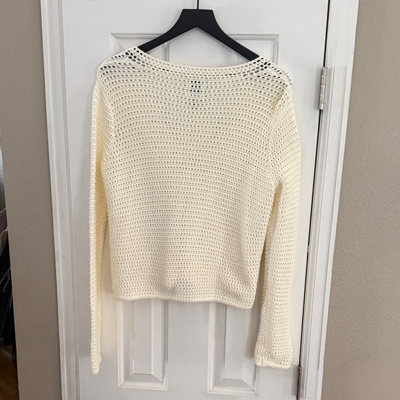 Joie  Cream V-Neck Button-Up Cardigan Sweater - Picture 8 of 9